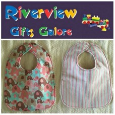 Reversible Bib - Elephants & Stripes
